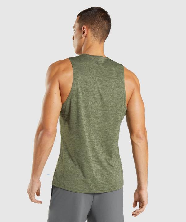 Panske Tielko Gymshark Arrival Slim Marl Olivovo Zelená / Olivovo Zelená | AU9815037